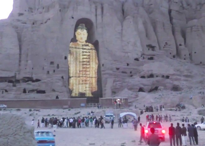 Afghanistan, ancient statues, ancient art, antiquity, Buddha, Buddha statues, holograms, holographic projection, UNESCO, human heritage, archaeology,