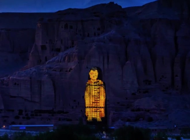 Afghanistan, ancient statues, ancient art, antiquity, Buddha, Buddha statues, holograms, holographic projection, UNESCO, human heritage, archaeology,