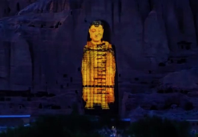 Afghanistan, ancient statues, ancient art, antiquity, Buddha, Buddha statues, holograms, holographic projection, UNESCO, human heritage, archaeology,