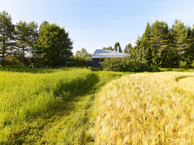 OOPEAA, Anssi Lassila, House L, House L by OOPEAA, Suoni, galvanized sheet metal, metal-clad cabin, salvaged materials, locally sourced materials, radially sawn spruce, birch veneer, farmhouse renovation, contemporary house