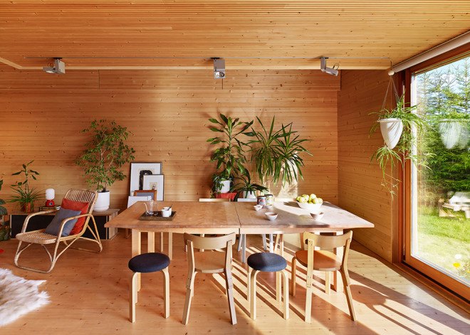 OOPEAA, Anssi Lassila, House L, House L by OOPEAA, Suoni, galvanized sheet metal, metal-clad cabin, salvaged materials, locally sourced materials, radially sawn spruce, birch veneer, farmhouse renovation, contemporary house