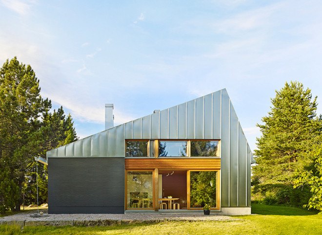 OOPEAA, Anssi Lassila, House L, House L by OOPEAA, Suoni, galvanized sheet metal, metal-clad cabin, salvaged materials, locally sourced materials, radially sawn spruce, birch veneer, farmhouse renovation, contemporary house