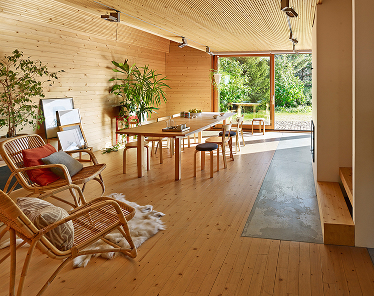 OOPEAA, Anssi Lassila, House L, House L by OOPEAA, Suoni, galvanized sheet metal, metal-clad cabin, salvaged materials, locally sourced materials, radially sawn spruce, birch veneer, farmhouse renovation, contemporary house
