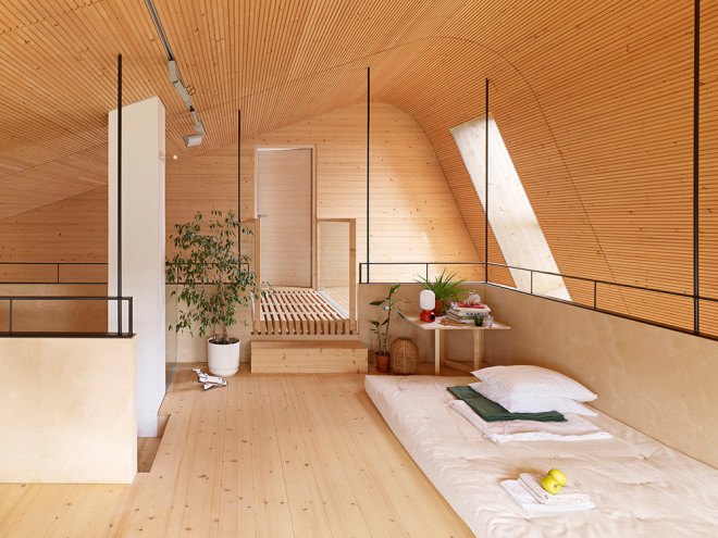 OOPEAA, Anssi Lassila, House L, House L by OOPEAA, Suoni, galvanized sheet metal, metal-clad cabin, salvaged materials, locally sourced materials, radially sawn spruce, birch veneer, farmhouse renovation, contemporary house