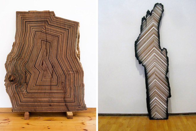 Jason Middlebrook, abstract paintings, wood planks, human-nature relationship, colorful artworks on wood,