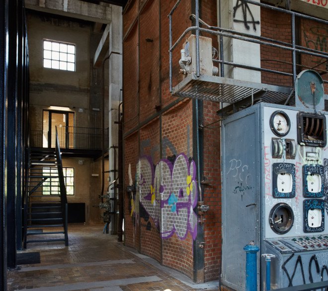 schmidt hammer lassen, denmark, vejle, design driven innovation centre, boiler central, spinning mills, renovation, refurbished historic building, renovated brick building, old boiler buildings, 1940s architecture