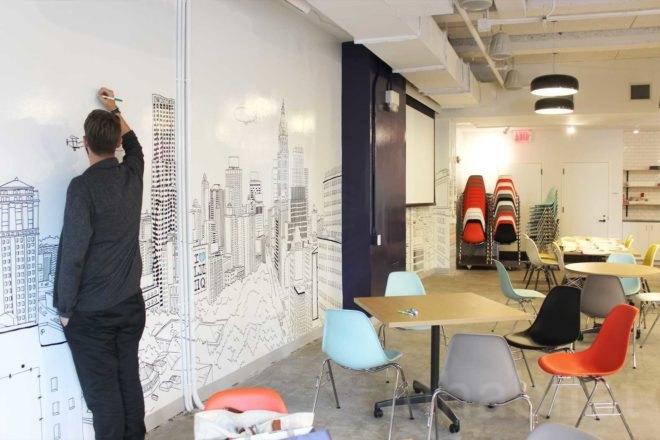 lmhq, gensler, lower manhattan headquarters, lower manhattan, 150 broadway, ideapaint, NY Tech Meetup and NY Tech Council, downtown alliance, co working spaces nyc, nyc meeting spaces, nyc conference rooms, sustainable design, eco design, green design
