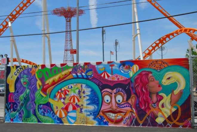 SG Blocks, Coney Smorgasburg, Coney Art Wall, shipping containers, shipping container nyc, shipping container nyc, sustainable design, urban design, eco-design, green building, green materials, Coney Island, Coney art events, summer festivals, container-based architecture, container-based building,