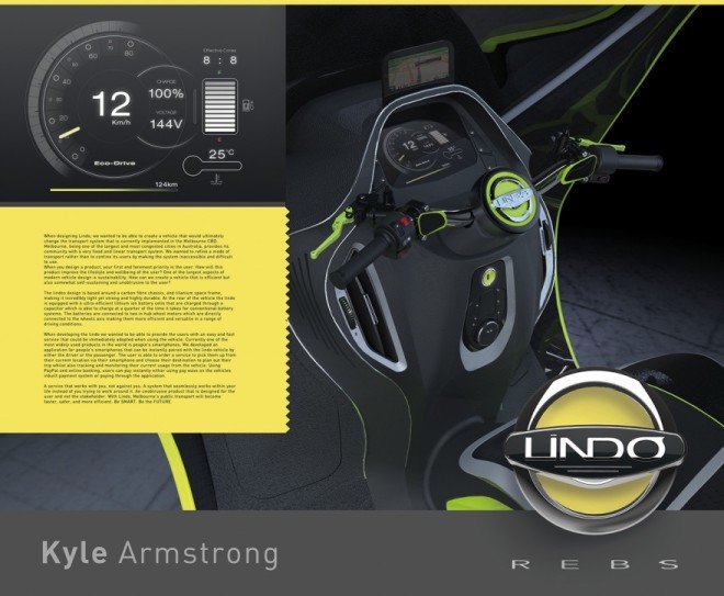 Kyle Armstrong, Lindo Smart vehicle, Tuk Tuk, rickshaw, electric car, green car, sustainable transportation, electric motor, lithium-ion battery, Melbourne, Australia