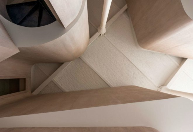 graux and baeyen, belgium designers, warehouse loft space, curved interiors