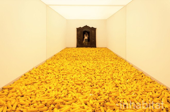 Venice Art Biennale 2015, Venice, Italian Pavilion, art, Venice art, Italian art, eco art, green art, Marizia Migliora, Stilleven, corn, cobs, reused waste