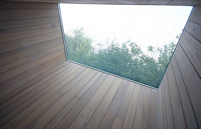 Stonewood Design, green roof, small spaces, cottage, green cottage, green architecture, UK architects, deer watching, copper facade, locally sourced materials, natural lighting