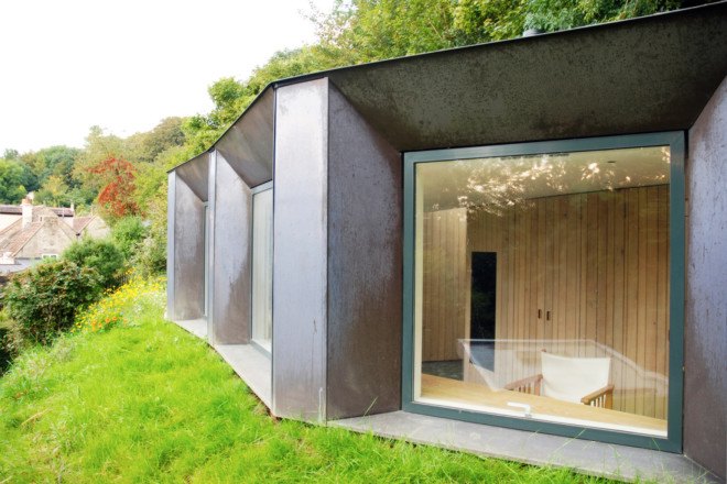 Stonewood Design, green roof, small spaces, cottage, green cottage, green architecture, UK architects, deer watching, copper facade, locally sourced materials, natural lighting