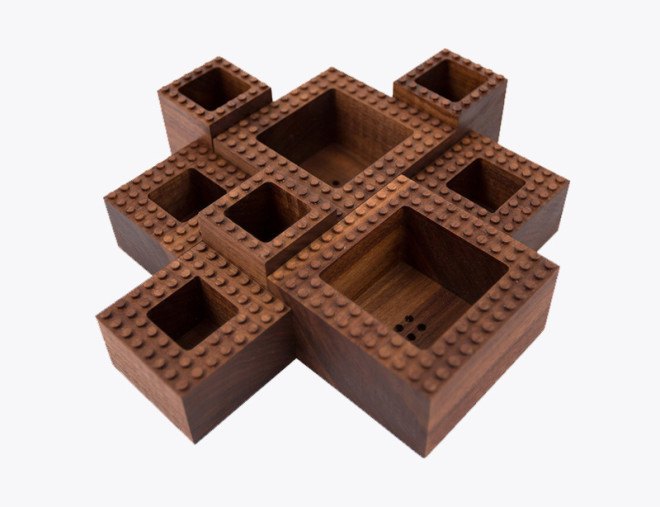 planters, NOTlabs, Plant Experiment, modular planters, green design, walnut, Notcot, modular design, Lego, Lego-like design, indoor plants, small plants, gardening