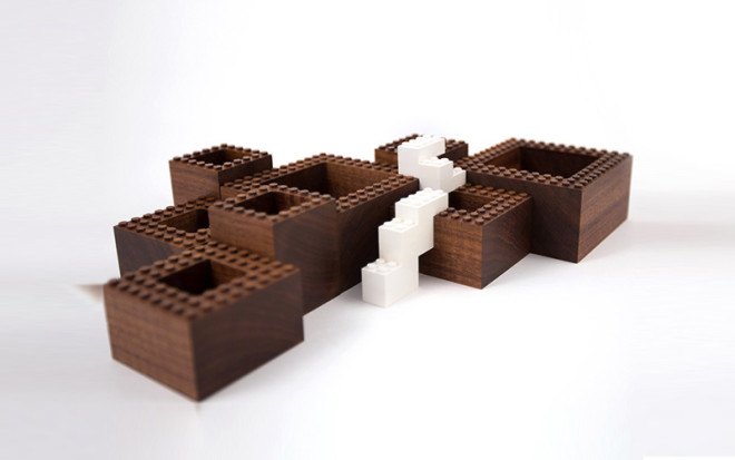 planters, NOTlabs, Plant Experiment, modular planters, green design, walnut, Notcot, modular design, Lego, Lego-like design, indoor plants, small plants, gardening