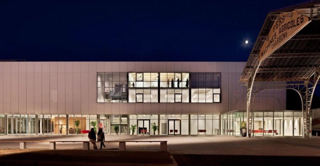 green design, eco design, sustainable design, Auneau Cultural Center, Architecture Patrick Mauger, glass curtain, pitched roof, cultural center, glass facade, solar panels