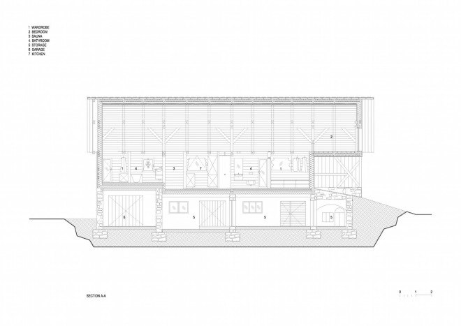 OFIS Architects, adaptive reuse, Alpine Barn Apartment by OFIS Architects, Alpine Barn Apartment, barn restoration, barn transformation, barn loft apartment, barn loft, Slovenia,