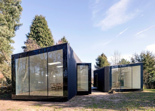 Soup Architects, utilitarian sheds, Garden Studios, garden shed, black and white style, utilitarian cabins,