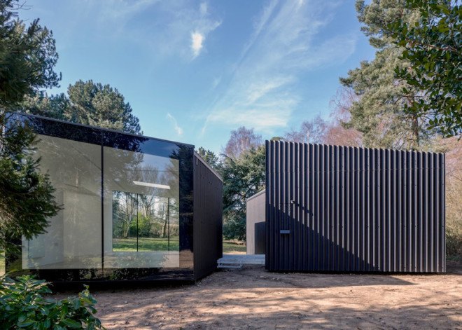 Soup Architects, utilitarian sheds, Garden Studios, garden shed, black and white style, utilitarian cabins,