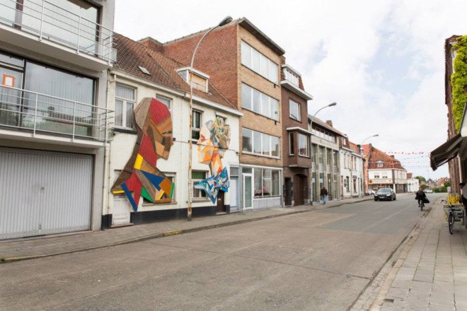 Stefaan De Croock, reclaimed wood, reclaimed materials, salvaged materials, reused materials, wooden art, art installation, murals, Belgian artist, green design, green art