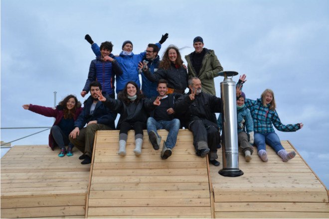 The Bands, Oslo School of Architecture and Design, student project, the bands student project, Kleivan, Lofotan, design/build, Scarcity ad Creativity Studio, Art and Culture Production Centre, sauna, traditional Norwegian architecture, larch,