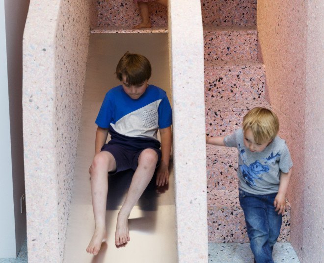 RIBA, Butalist Playground, Brutalist architecture, Simon Terrill, Assemble, playground, design for kids, exhibition space, art installation, temporary installation, Festival of Architecture, London
