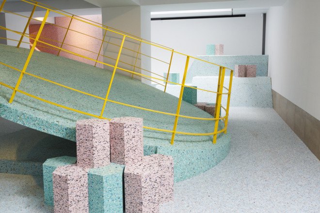 RIBA, Butalist Playground, Brutalist architecture, Simon Terrill, Assemble, playground, design for kids, exhibition space, art installation, temporary installation, Festival of Architecture, London