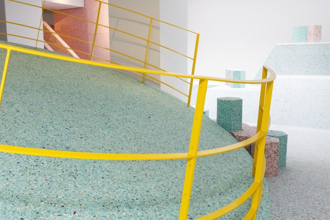 RIBA, Butalist Playground, Brutalist architecture, Simon Terrill, Assemble, playground, design for kids, exhibition space, art installation, temporary installation, Festival of Architecture, London