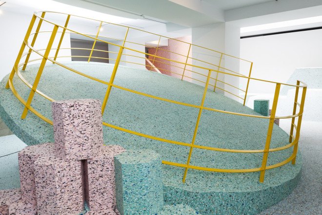 RIBA, Butalist Playground, Brutalist architecture, Simon Terrill, Assemble, playground, design for kids, exhibition space, art installation, temporary installation, Festival of Architecture, London