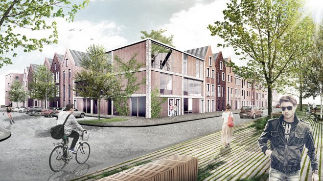 DELVA Landscape Architects, brick architecture, shared garden, green spaces, public garden, storm water collection, public spaces, city park, green architecture, Dutch architecture