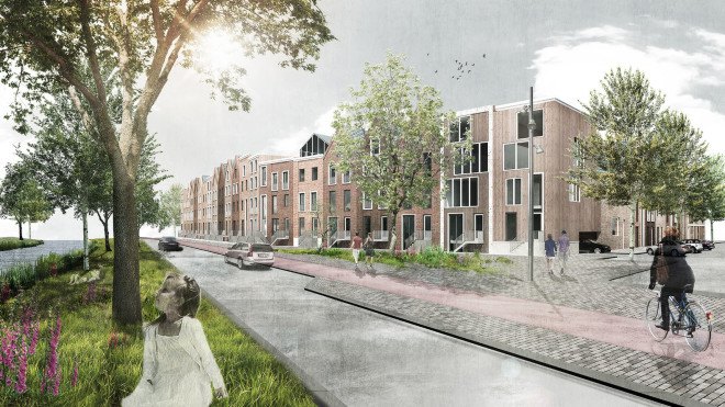 DELVA Landscape Architects, brick architecture, shared garden, green spaces, public garden, storm water collection, public spaces, city park, green architecture, Dutch architecture
