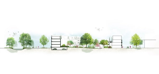 DELVA Landscape Architects, brick architecture, shared garden, green spaces, public garden, storm water collection, public spaces, city park, green architecture, Dutch architecture