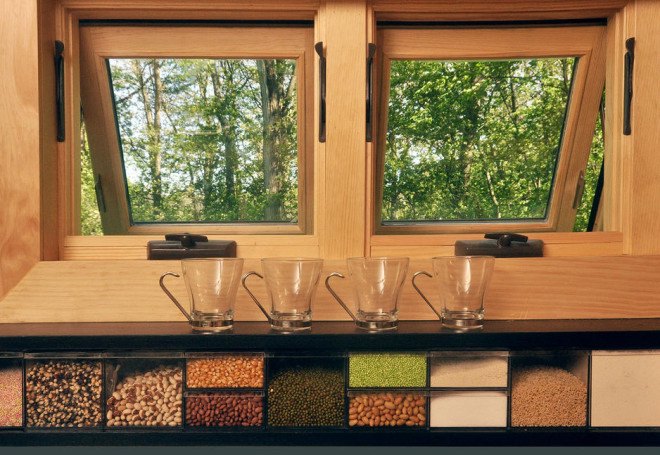 Toybox tiny home, tiny house, tiny home, toybox home, modern tiny home, LED, transforming furniture, spacesaving design, blown in blanket insulation, radiant floor heating,