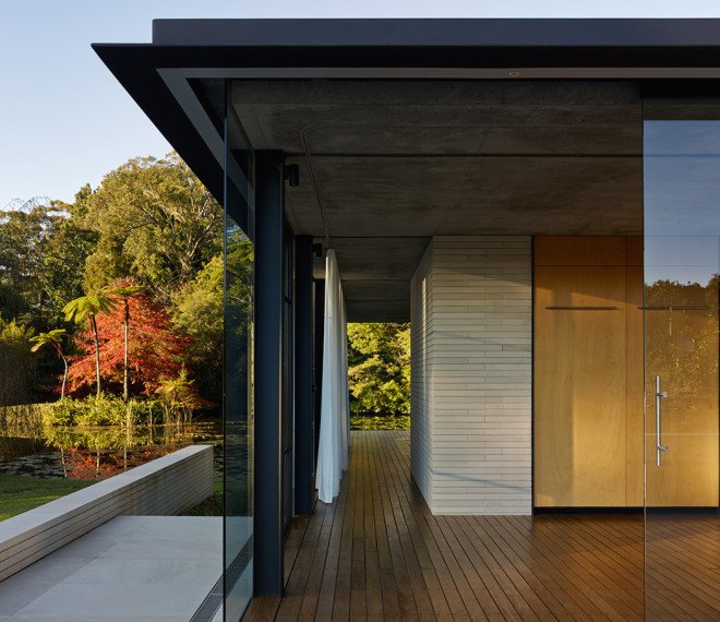 Wirra Willa Pavilion, Wirra Willa Pavilion by Matthew Woodward Architect, Matthew Woodward Architect, Modernist architecture, pavilion, glass pavilion, spa and guesthouse, Mies van der Rohe, Somersby, natural materials