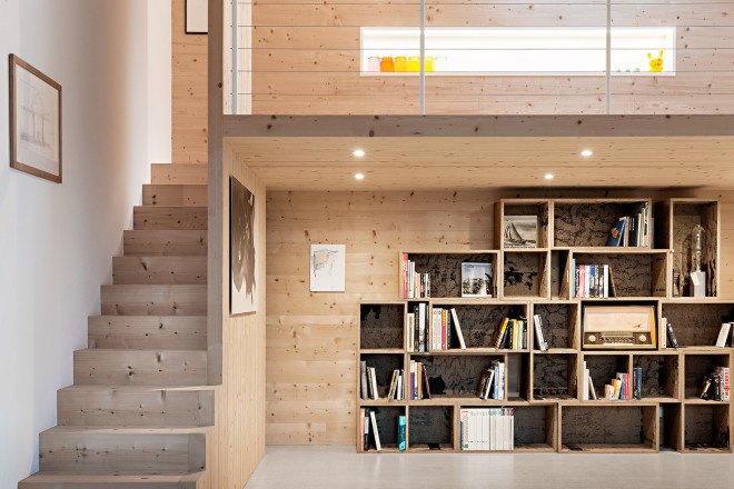 Messner Architects, green renovation, alpine architecture, wooden architecture, natural light, daylighting, storage space, alpine workshop, green design