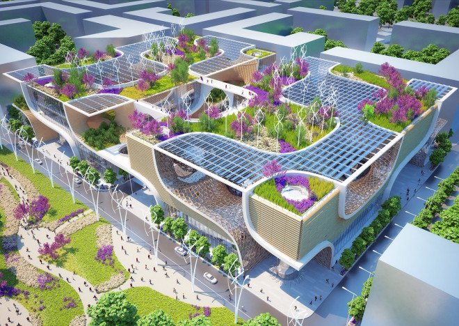 Vincent Callebaut, passive design, bioclimatic design, biomimicry, China, wooden orchids, green design, sustainable design, eco-design, renewable energy, recycling, rainwater harvesting, geothermal heating and cooling, responsible shopping, eco-shopping, organic foods, conscious consumerism, design competition, ount Lu Estate of World Architecture Competition