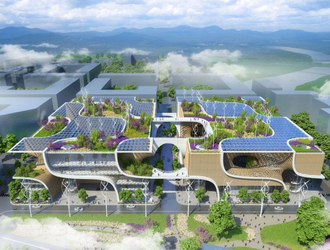 Vincent Callebaut, passive design, bioclimatic design, biomimicry, China, wooden orchids, green design, sustainable design, eco-design, renewable energy, recycling, rainwater harvesting, geothermal heating and cooling, responsible shopping, eco-shopping, organic foods, conscious consumerism, design competition, ount Lu Estate of World Architecture Competition
