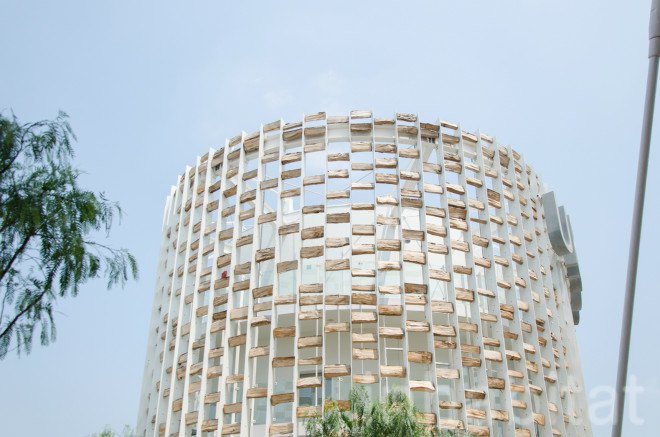 Uruguay, Uruguay Pavilion, 2015 Milan Expo, expo pavilion, exterior shading, bioclimatic facade, eco facadeX log facade, wood facade, temporary, temporary pavilion, Wood, wooden architecture, Milan, brise soleil