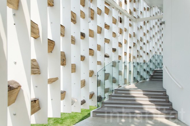 Uruguay, Uruguay Pavilion, 2015 Milan Expo, expo pavilion, exterior shading, bioclimatic facade, eco facadeX log facade, wood facade, temporary, temporary pavilion, Wood, wooden architecture, Milan, brise soleil