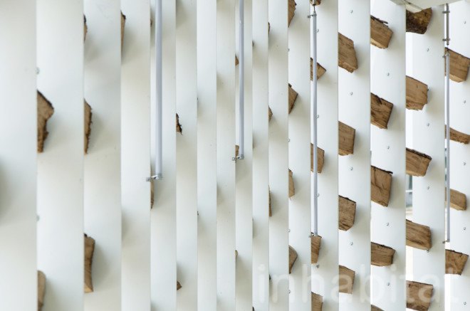 Uruguay, Uruguay Pavilion, 2015 Milan Expo, expo pavilion, exterior shading, bioclimatic facade, eco facadeX log facade, wood facade, temporary, temporary pavilion, Wood, wooden architecture, Milan, brise soleil