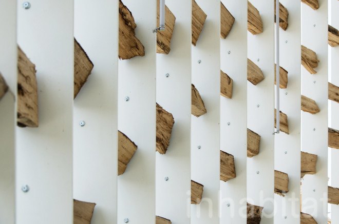 Uruguay, Uruguay Pavilion, 2015 Milan Expo, expo pavilion, exterior shading, bioclimatic facade, eco facadeX log facade, wood facade, temporary, temporary pavilion, Wood, wooden architecture, Milan, brise soleil