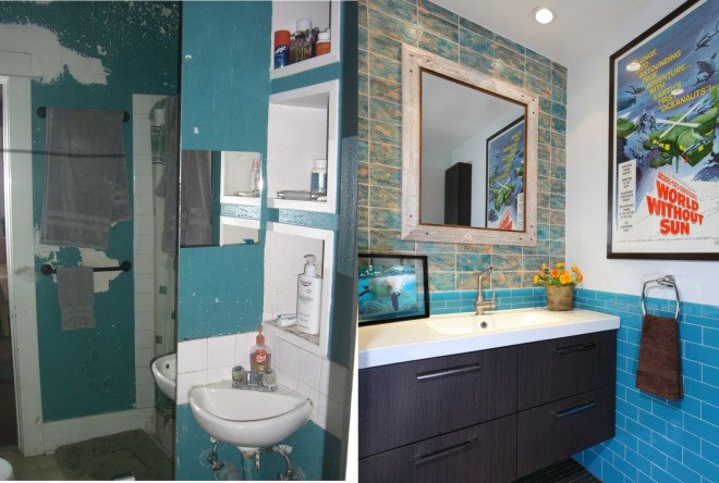 los angeles bungalow, sarah barnard, sarah barnard design, sustainable design home, flipping a bungalow home, flipping homes, 1918 bungalow home, environmentally friendly design, sun tubes, recycled beer bottle countertops, bowling alley desk