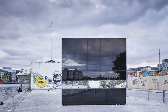 Declan Scullion, de Siún Scullion Architects, 5CUBE, 5CUBE by de Siún Scullion Architects, LED, renewable energy, solar power, oil consumption, Ireland, dublin, art installation, periscope, Ace for energy