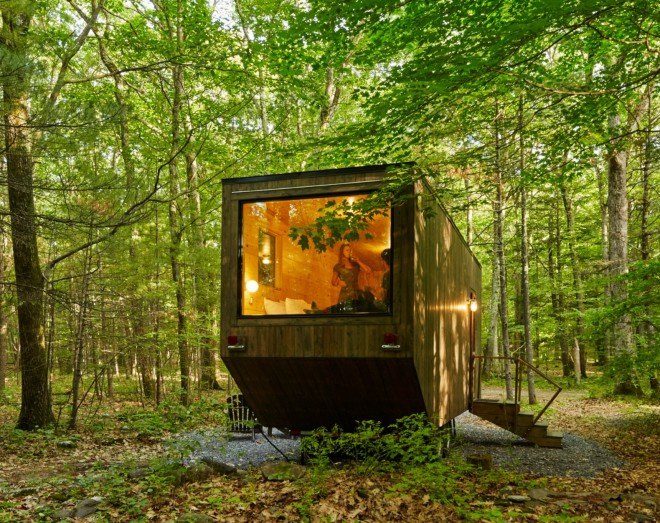 The Clara tiny cabin, Clara tiny house, clara tiny home, Getaway, Getaway startup, Getaway Harvard startup, tiny house by Harvard students, Harvard, Harvard student architects, Harvard Innovation Lab, Millennial Housing Lab, off grid, tiny house, microhomes, tiny house living, tiny homes, cabin, Clara, Clara tiny house,