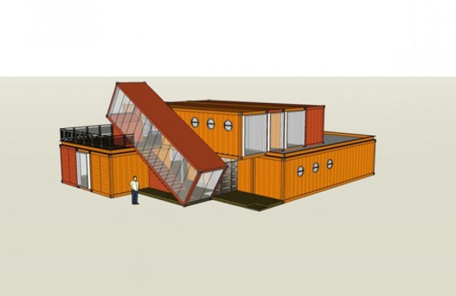 Tel Aviv, Potash Architects, modern office, office spaces, shipping containers, reused materials, prefab offices, prefab architecture, green architecture sustainable building, modular building