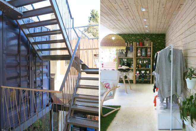 BZZ Arquitectura, shipping container mall, QUO Container Center, Cecilia Bertezzolo, EcoSan, Ingeniero Maschwitz, colorful containers, sustaimable shopping center, Buenos Aires, stacked shipping containers