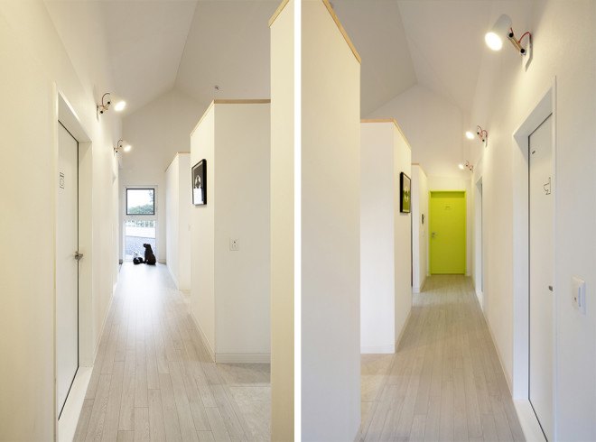 Bow-wow House, Bow-wow house by Design Band YOAP, Design Band YOAP, dog friendly house, dog friendly guesthouse, bow wow house south korea, south korea, south korea architecture, timber framed architecture, timber framed house, asphalt shingles, cement siding panels, dog guesthouse,