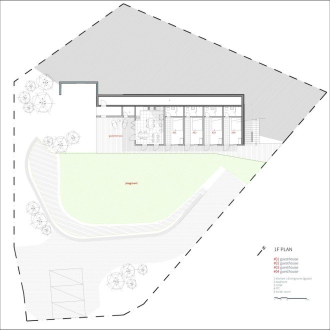 Bow-wow House, Bow-wow house by Design Band YOAP, Design Band YOAP, dog friendly house, dog friendly guesthouse, bow wow house south korea, south korea, south korea architecture, timber framed architecture, timber framed house, asphalt shingles, cement siding panels, dog guesthouse,