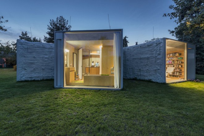 Petr Hajek Architekti, single-family home, chameleon house, natural surroundings, garden house, Prague, green architecture, biomimetic architecture, chameleons, tree species, minimalist interior