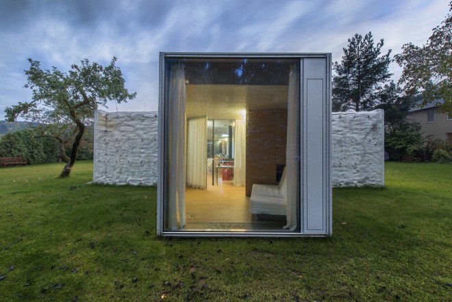 Petr Hajek Architekti, single-family home, chameleon house, natural surroundings, garden house, Prague, green architecture, biomimetic architecture, chameleons, tree species, minimalist interior